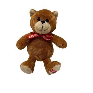 Hersheys Kisses Brown Teddy Bear Red Logo Foot Neck Ribbon 6.5" Plush Toy